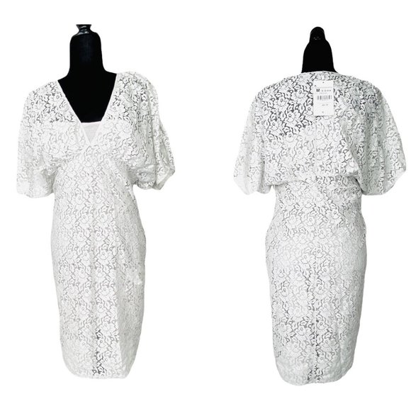 Zara Collection Dress Light Gray All Lace Wedding Guest Party  Size Medium - Picture 3 of 14